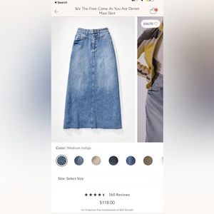 We the free come as you are denim maxi skirt